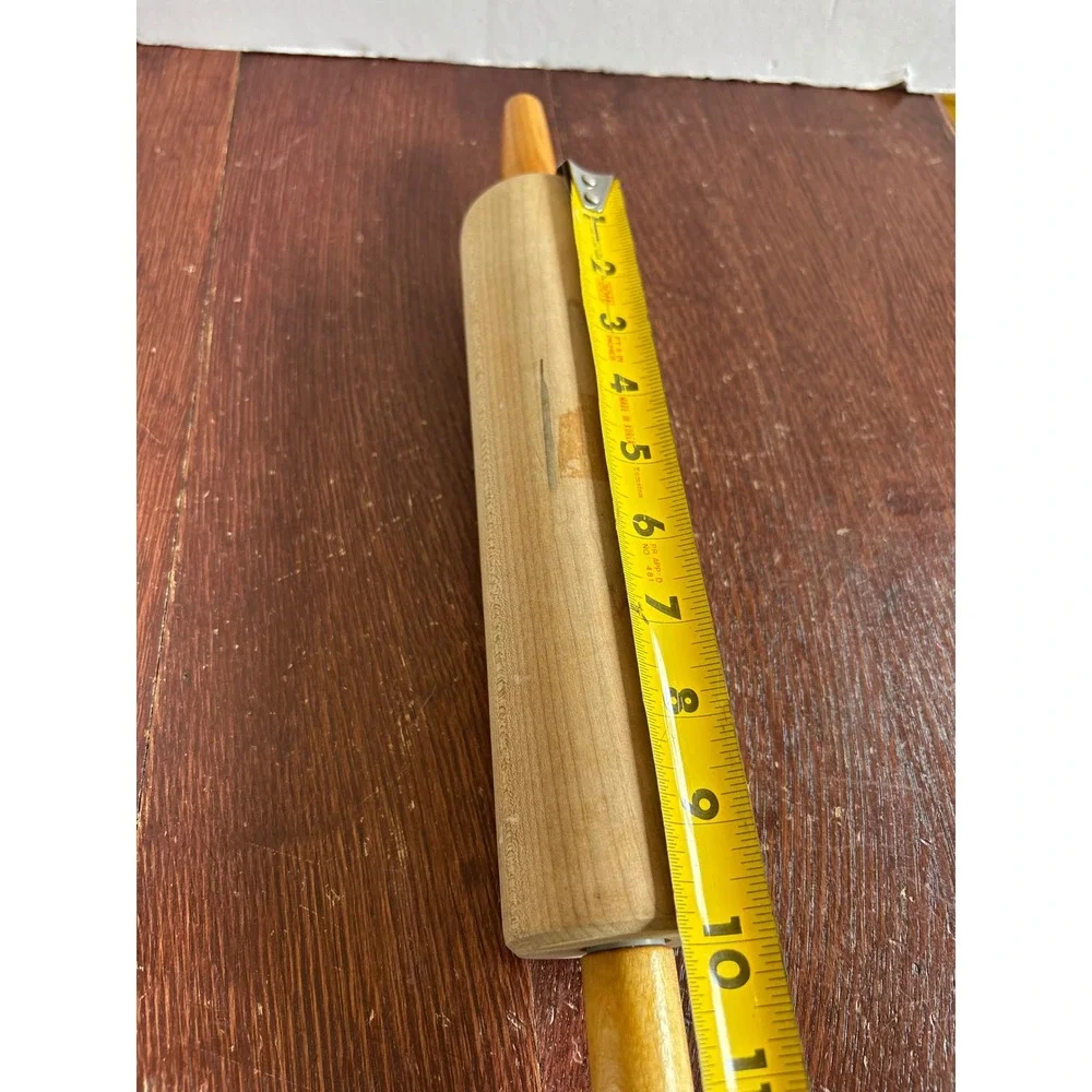 Vintage Wooden Rolling Pin 17.5 Inch Natural Wood Kitchen Baking Tool Classic